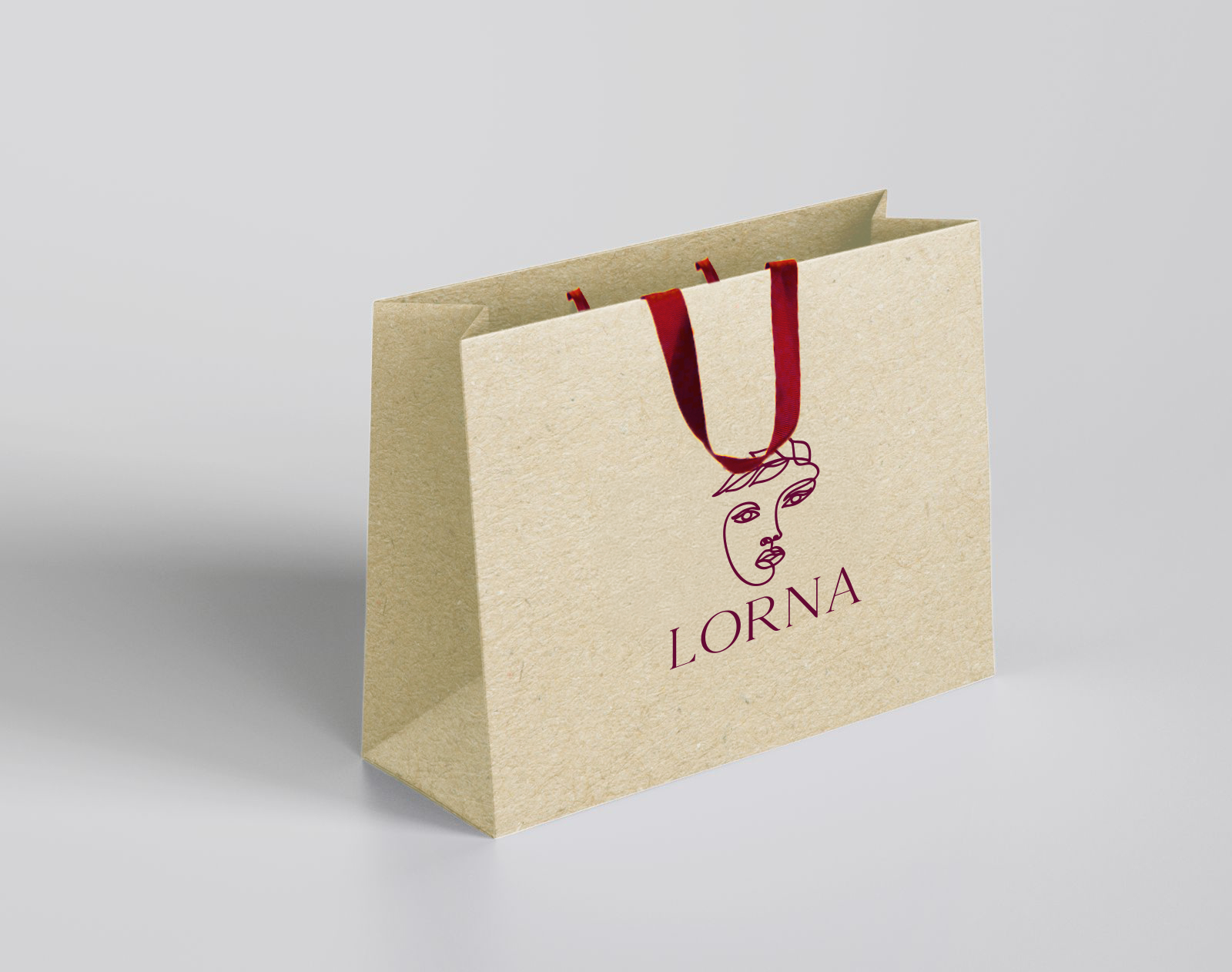 7527 c bag with burgundy ribbons logo burgundy