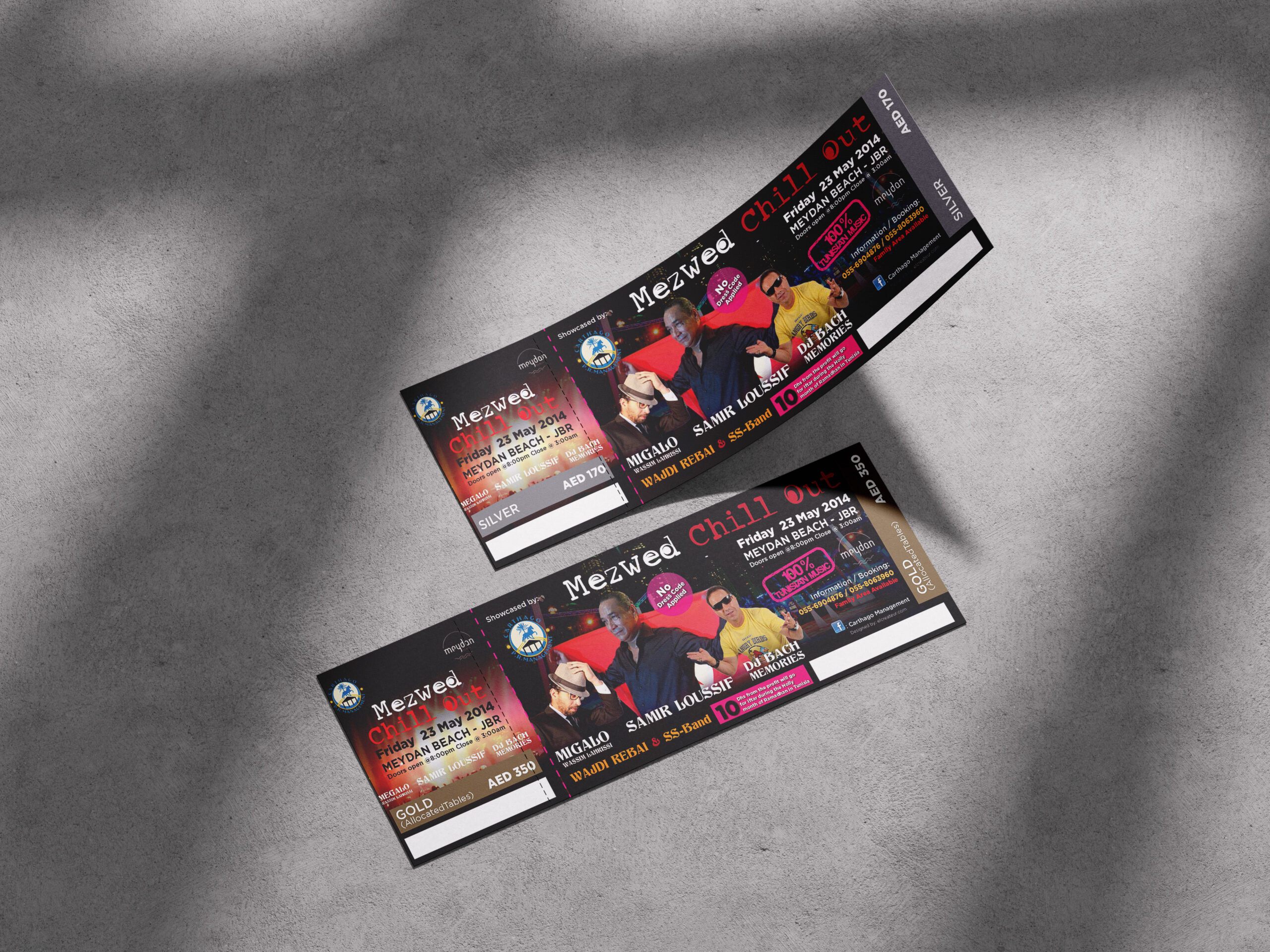samir concert ticket mockup