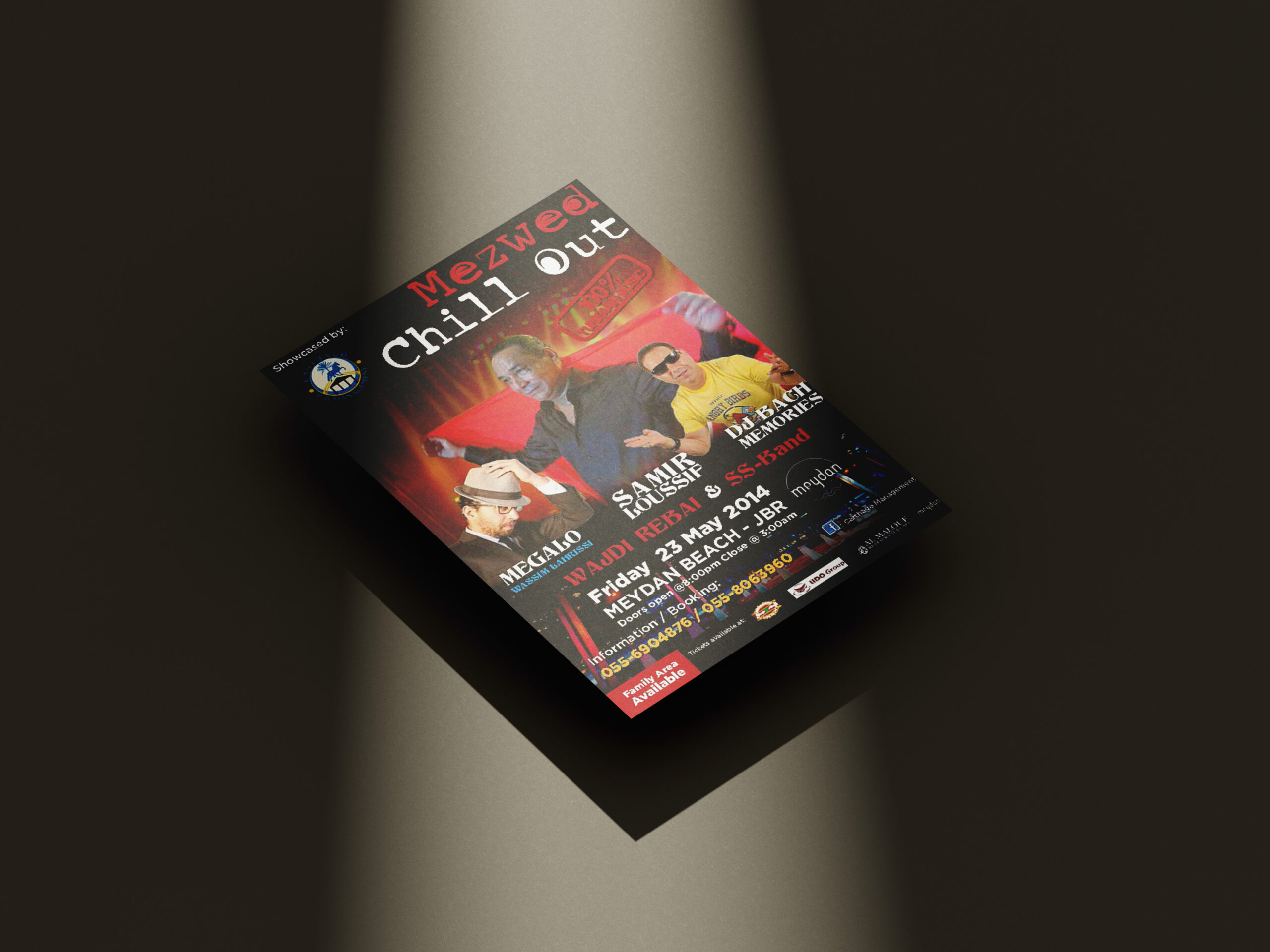 samir concert flyer stand mockup 2